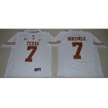 Men's Texas Longhorns #7 Shane Buechele White Limited Stitched NCAA Jersey