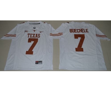 Men's Texas Longhorns #7 Shane Buechele White Limited Stitched NCAA Jersey