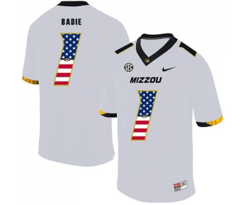 Missouri Tigers 1 Tyler Badie White USA Flag Nike College Football Jersey