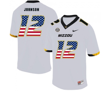 Missouri Tigers 12 Johnathon Johnson White USA Flag Nike College Football Jersey