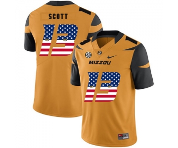 Missouri Tigers 13 Kam Scott Gold USA Flag Nike College Football Jersey