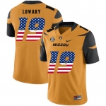 Missouri Tigers 19 Jack Lowar Gold USA Flag Nike College Football Jersey