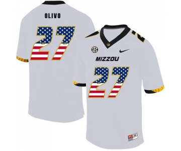 Missouri Tigers 27 Brock Olivo White USA Flag Nike College Football Jersey