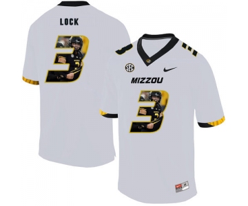 Missouri Tigers 3 Drew Lock White Nike Fashion College Football Jersey