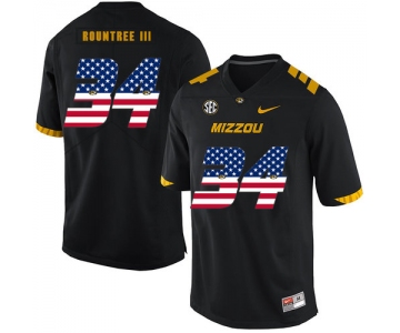 Missouri Tigers 34 Larry Rountree III Black USA Flag Nike College Football Jersey