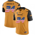 Missouri Tigers 34 Larry Rountree III Gold USA Flag Nike College Football Jersey