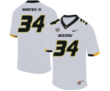 Missouri Tigers 34 Larry Rountree III White Nike College Football Jersey