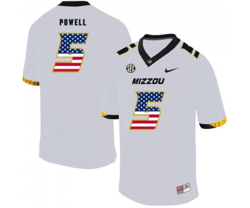 Missouri Tigers 5 Taylor Powell White USA Flag Nike College Football Jersey