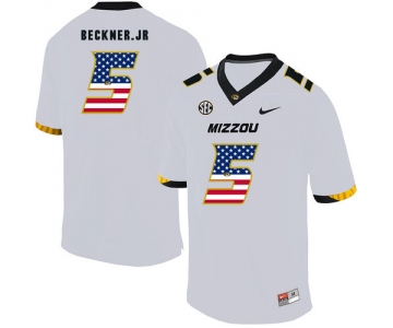 Missouri Tigers 5 Terry Beckner Jr. White USA Flag Nike College Football Jersey