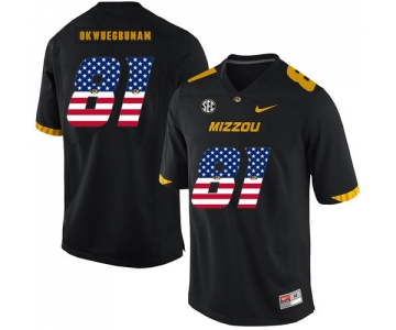 Missouri Tigers 81 Albert Okwuegbunam Black USA Flag Nike College Football Jersey