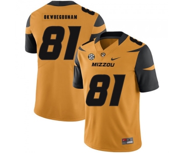 Missouri Tigers 81 Albert Okwuegbunam Gold Nike College Football Jersey