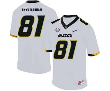 Missouri Tigers 81 Albert Okwuegbunam White Nike College Football Jersey