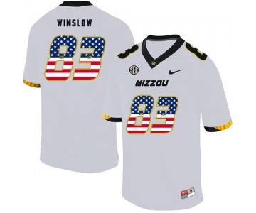 Missouri Tigers 83 Kellen Winslow White USA Flag Nike College Football Jersey
