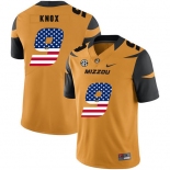 Missouri Tigers 9 Jalen Knox Gold USA Flag Nike College Football Jersey