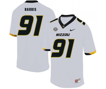 Missouri Tigers 91 Charles Harris White Nike College Football Jersey