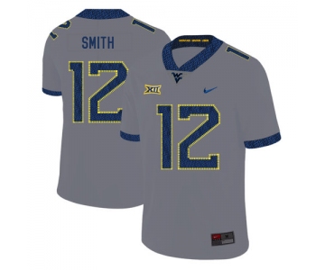 West Virginia Mountaineers 12 Geno Smith Gray College Football Jersey