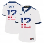 West Virginia Mountaineers 12 Geno Smith White USA Flag College Football Jersey