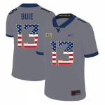 West Virginia Mountaineers 13 Andrew Buie Gray USA Flag College Football Jersey