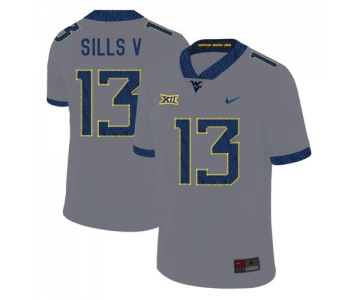 West Virginia Mountaineers 13 David Sills V Gray College Football Jersey