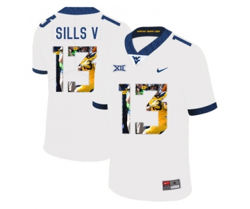 West Virginia Mountaineers 13 David Sills V White Fashion College Football Jersey