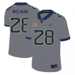 West Virginia Mountaineers 28 Elijah Wellman Gray College Football Jersey