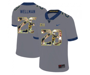 West Virginia Mountaineers 28 Elijah Wellman Gray Fashion College Football Jersey