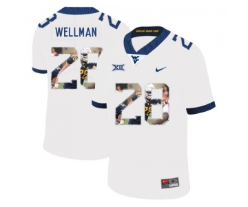 West Virginia Mountaineers 28 Elijah Wellman White Fashion College Football Jersey