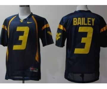 West Virginia Mountaineers #3 Stedman Bailey Navy Blue Jersey