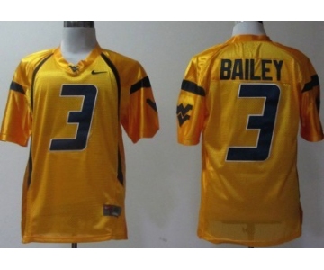 West Virginia Mountaineers #3 Stedman Bailey Yellow Jersey