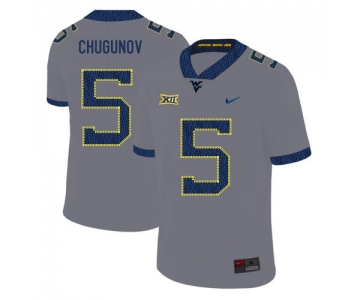 West Virginia Mountaineers 5 Chris Chugunov Gray College Football Jersey