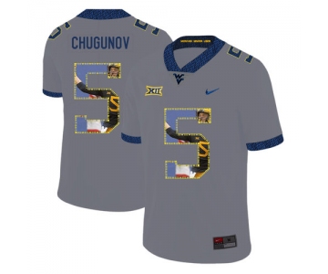 West Virginia Mountaineers 5 Chris Chugunov Gray Fashion College Football Jersey