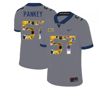 West Virginia Mountaineers 57 Adam Pankey Gray Fashion College Football Jersey