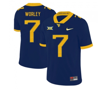 West Virginia Mountaineers 7 Daryl Worley Navy College Football Jersey