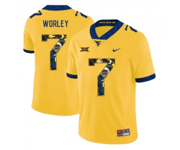 West Virginia Mountaineers 7 Daryl Worley Yellow Fashion College Football Jersey