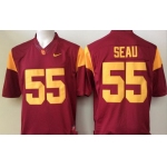 Men's USC Trojans #55 Junior Seau All Red Stitched College Football Nike NCAA Jersey