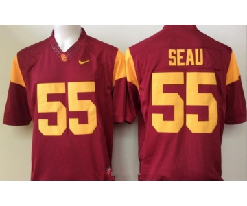 Men's USC Trojans #55 Junior Seau All Red Stitched College Football Nike NCAA Jersey