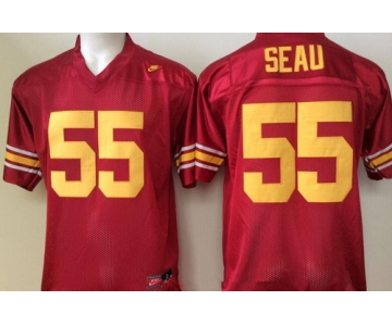 Men's USC Trojans #55 Junior Seau Red Limited Stitched College Football Nike NCAA Jersey