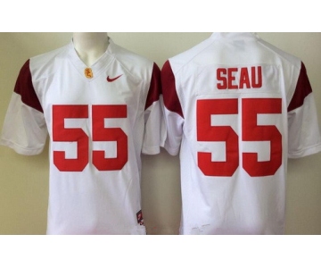 Men's USC Trojans #55 Junior Seau White Stitched College Football Nike Limited NCAA Jersey