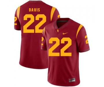 USC Trojans 22 Justin Davis Red College Football Jersey