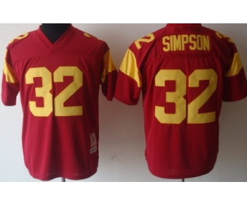 USC Trojans #32 O.J Simpson Red Throwbck Jersey