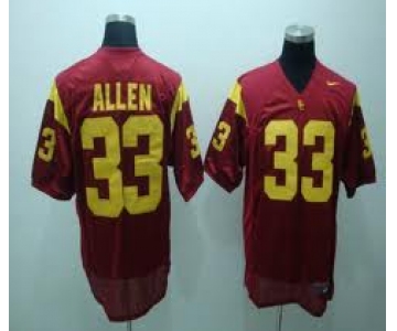 USC Trojans #33 Allen Red Jersey