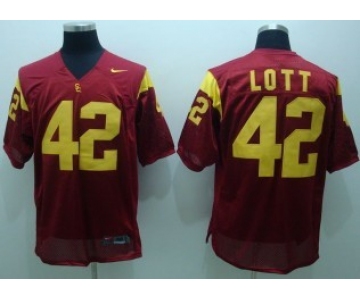 USC Trojans #42 Lott Red Jersey