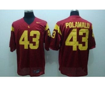 USC Trojans #43 Polamalu Red Jersey