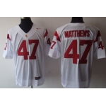 USC Trojans #47 Matthews White Jersey