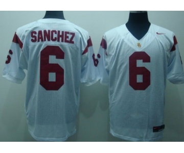 USC Trojans #6 Sanchez White Jersey