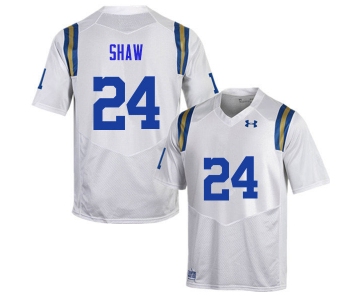 Men #24 Jay Shaw UCLA Bruins Under Armour College Football White Jerseys