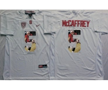 Stanford Cardinal 5 Christian McCaffrey White Portrait Number College Jersey