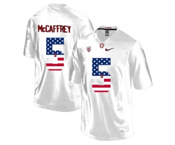 Stanford Cardinal 5 Christian McCaffrey White USA Flag College Football Limited Jersey
