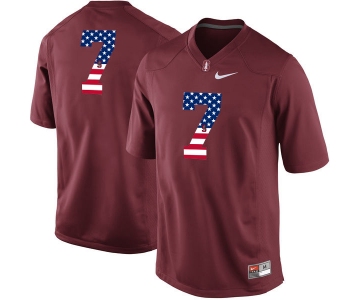 Stanford Cardinal No.7 Red USA Flag College Football Limited Jersey