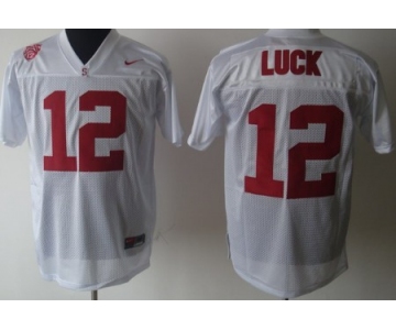 Stanford Cardinals #12 Andrew Luck White Jersey